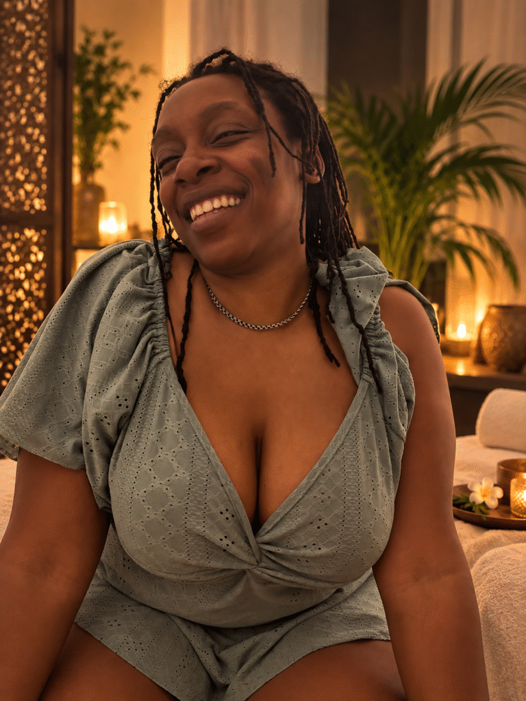 Oya smiling in the warm PuraTouch setting